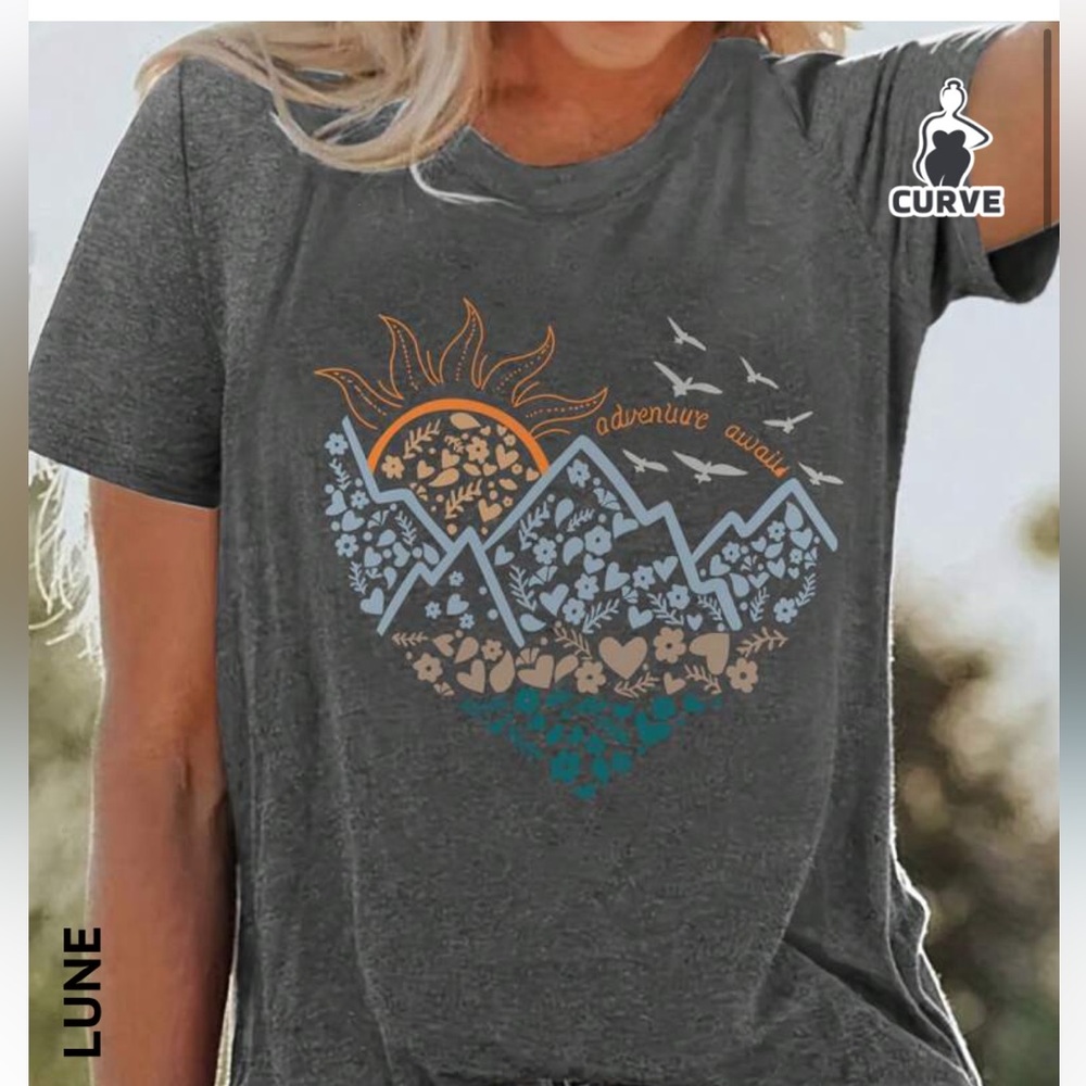 Lightweight gray graphic tshirt